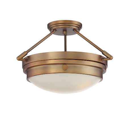 Pendleton 1 Plafond Ø24 cm - Varm messing/Klar