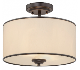 Lucerne 2 Plafond Ø38 cm - Satineret nikkel/Opalhvid