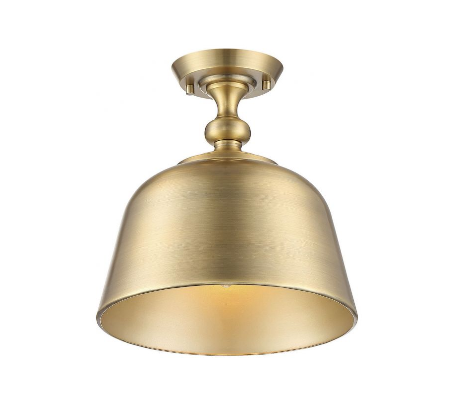 Berg 1 Semi-Flush Plafond Ø30 cm - Satineret nikkel