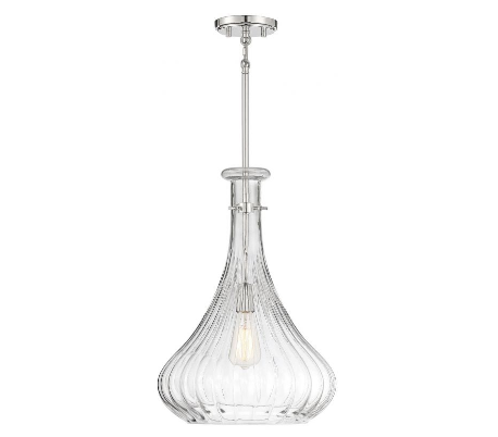 Bristo 1 Loftlampe Ø36 cm - Mat sort/Klar rillet