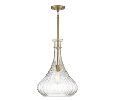 Bristo 1 Loftlampe Ø36 cm - Poleret nikkel/Klar rillet