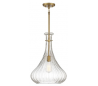 Bristo 1 Loftlampe Ø36 cm - Varm messing/Klar rillet