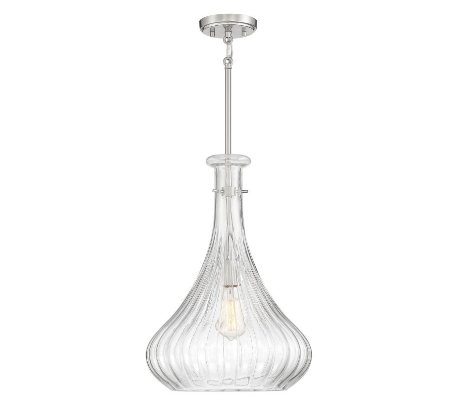 Bristo 1 Loftlampe Ø36 cm - Poleret nikkel/Klar rillet