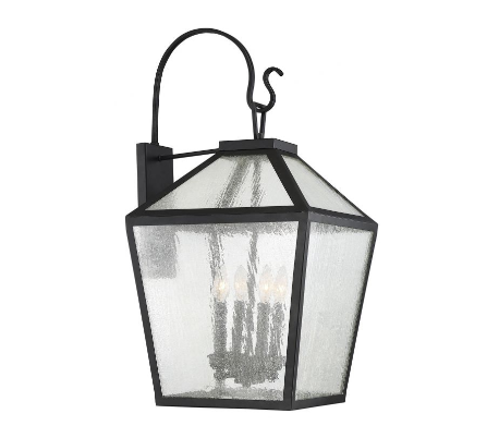 Woodstock 3 Væglampe H60 cm - Sort/Klar med dråbe effekt