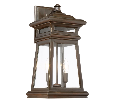 Tacoma 3 Væglampe H48 cm - Antik bronze/Klar med dråbe effekt