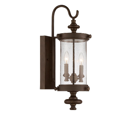 Monticello 3 Væglampe H71 cm - Patineret valnød/Klar bølget