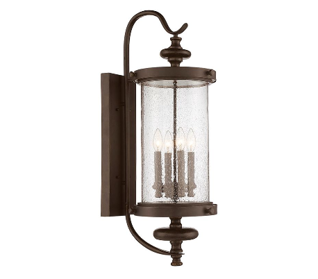 Palmer 3 Væglampe H66 cm - Patineret valnød/Klar med dråbe effekt