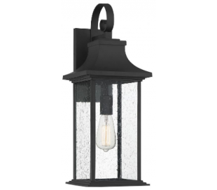 Hancock 1 Væglampe H44 cm - Mat sort/Klar med dråbe effekt