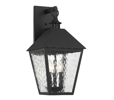 Harrison 1 Væglampe H46 cm - Mat sort/Klar med bølget effekt