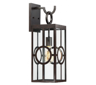 Lauren 1 Væglampe H36 cm - Antik bronze/Klar