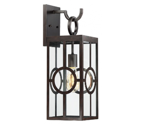 Lauren 1 Væglampe H36 cm - Antik bronze/Klar