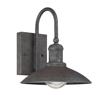 Enfield 1 Væglampe H56 cm - Oxideret sort/Klar med dråbe effekt