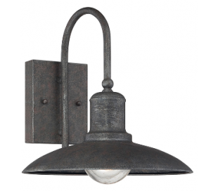 Mica 1 Væglampe H25 cm - Antik rustgrå/Klar med dråbe effekt