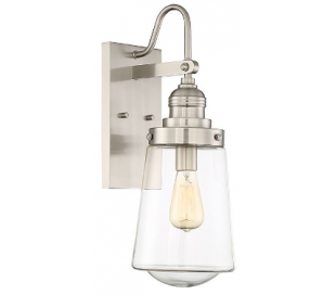 Macauley 1 Væglampe H34 cm - Vintage sort/Varm messing/Klar