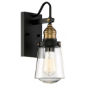 Macauley 1 Væglampe H34 cm - Vintage sort/Varm messing/Klar