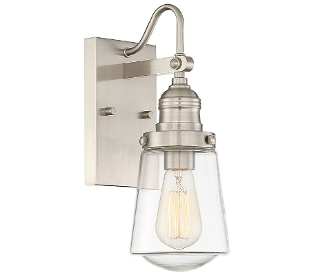 Macauley 1 Væglampe H53 cm - Vintage sort/Varm messing/Klar