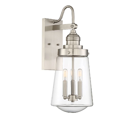 Macauley 3 Væglampe H60 cm - Vintage sort/Varm messing/Klar