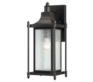 Barrister 2 Væglampe H58 cm - Antik stengrå/Klar med dråbe effekt