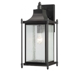 Dunnmore 1 Væglampe H41 cm - Sort/Klar med dråbe effekt