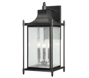 Dunnmore 1 Væglampe H46 cm - Sort/Klar med dråbe effekt