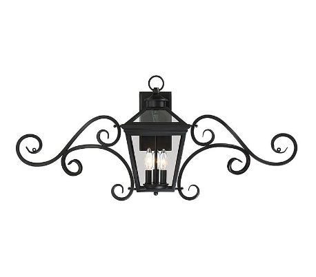 Dunnmore 3 Væglampe H60 cm - Sort/Klar med dråbe effekt