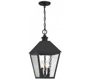 Hancock 3 Loftlampe 27 x 27 cm - Mat sort/Klar med dråbe effekt