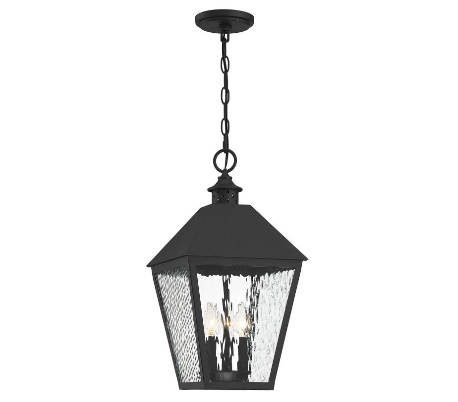 Hancock 3 Loftlampe 27 x 27 cm - Mat sort/Klar med dråbe effekt