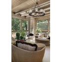 Hartberg 5 Loftlampe 105 x 34 cm - Antik gråsort/Rustik natur