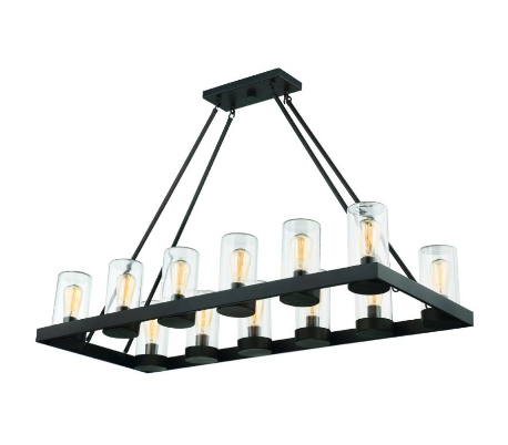 Hartberg 5 Loftlampe 105 x 34 cm - Antik gråsort/Rustik natur