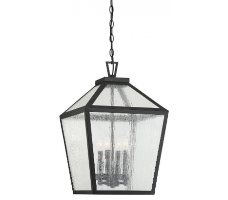 Woodstock 3 Loftlampe 30 x 30 cm - Mat sort/Klar med dråbe effekt