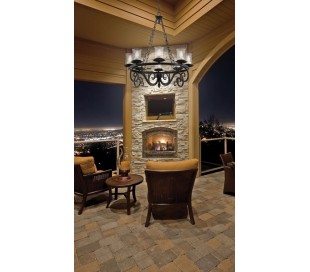 Woodstock 4 Loftlampe 38 x 38 cm - Mat sort/Klar med dråbe effekt 2