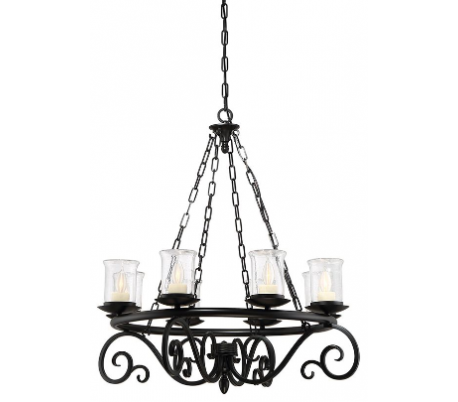 Woodstock 4 Loftlampe 38 x 38 cm - Mat sort/Klar med dråbe effekt