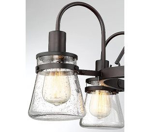 Portsmouth 6 oval udendørs lysekrone 95 x 56 cm - Antik bronze/Klar med dråbe effekt 2