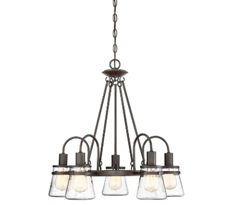 Portsmouth 6 oval udendørs lysekrone 95 x 56 cm - Antik bronze/Klar med dråbe effekt