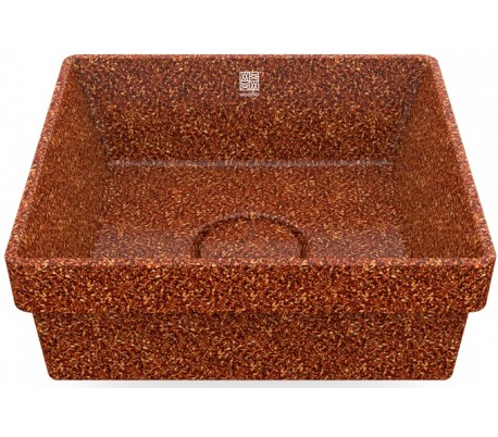 Woodio nedfældet håndvask 40 x 40 cm ECO - Stengrå