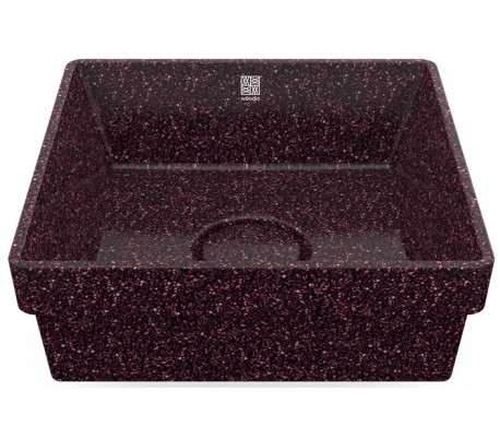 Woodio nedfældet håndvask 40 x 40 cm ECO - Lerbrun