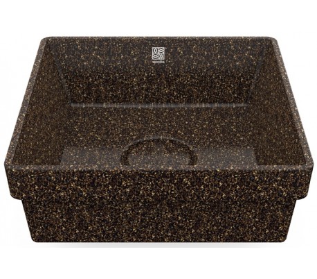 Woodio nedfældet håndvask 40 x 40 cm ECO - Bær rød