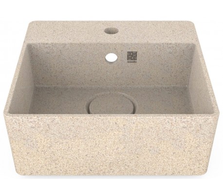 Woodio vægmonteret håndvask 40 x 40 cm ECO - Natural aspen