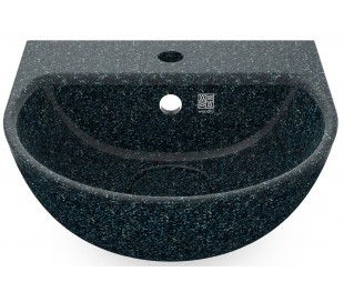 Woodio vægmonteret håndvask 40 x 40 cm ECO - Mosgrøn