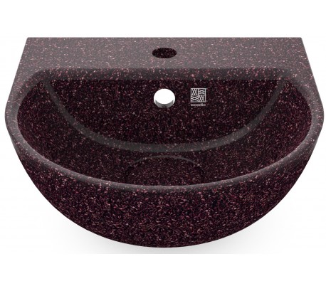 Woodio vægmonteret håndvask 40 x 40 cm ECO - Lerbrun