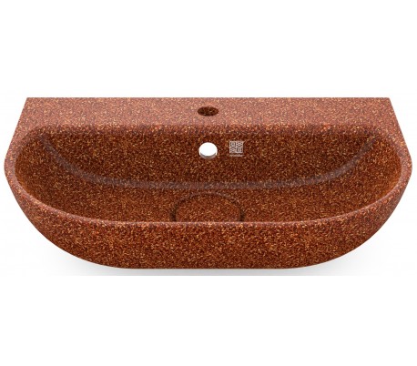 Woodio vægmonteret håndvask 60 x 40 cm ECO - Stengrå