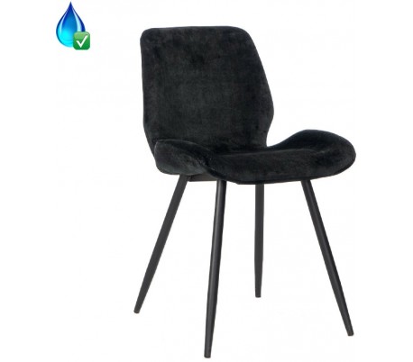 Miami Spisebordsstol i velour H78 cm - Sort/Taupe