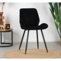 Miami Spisebordsstol i velour H78 cm - Sort/Antracit