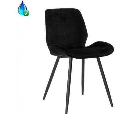 Miami Spisebordsstol i velour H78 cm - Sort/Antracit