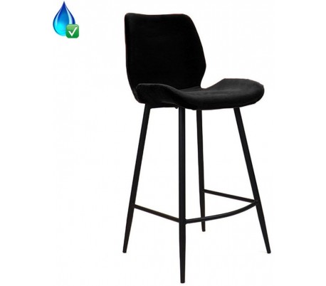 Miami Spisebordsstol i velour H78 cm - Sort/Sort