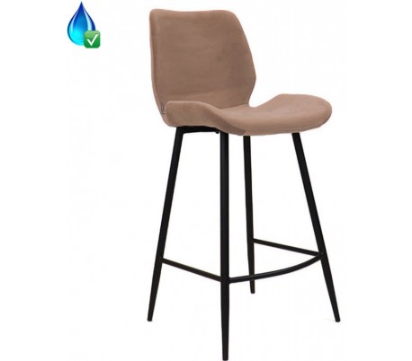 Miami Barstol i velour H112 cm - Sort/Antracit