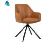 Davie rotérbar Spisebordsstol i øko-læder H85 cm - Sort/Vintage cognac