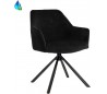 Davie rotérbar Spisebordsstol i velour H85 cm - Sort/Sort