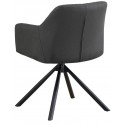 Dex rotérbar spisebordsstol i øko-læder H80 cm - Sort/Antracit