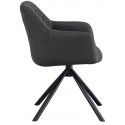 Dex rotérbar spisebordsstol i øko-læder H80 cm - Sort/Antracit